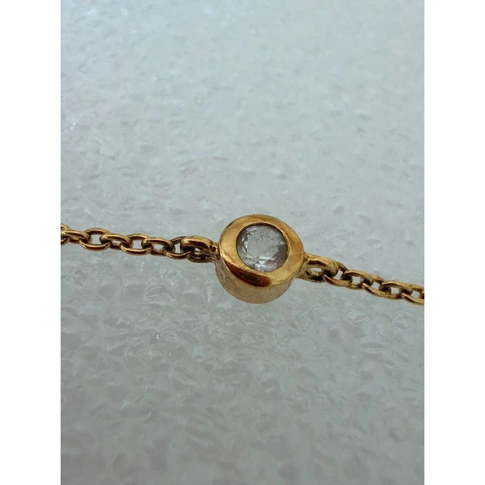 Madewell Demi-Fine 14K Gold Vermeil Sterling Silver 925 White Topaz Rose Cut